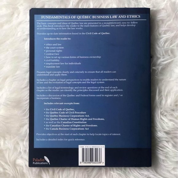 The Fundamentals of Quebec Business & Ethics First Edition - Frank Crooks & Nick - Picture 3 of 3